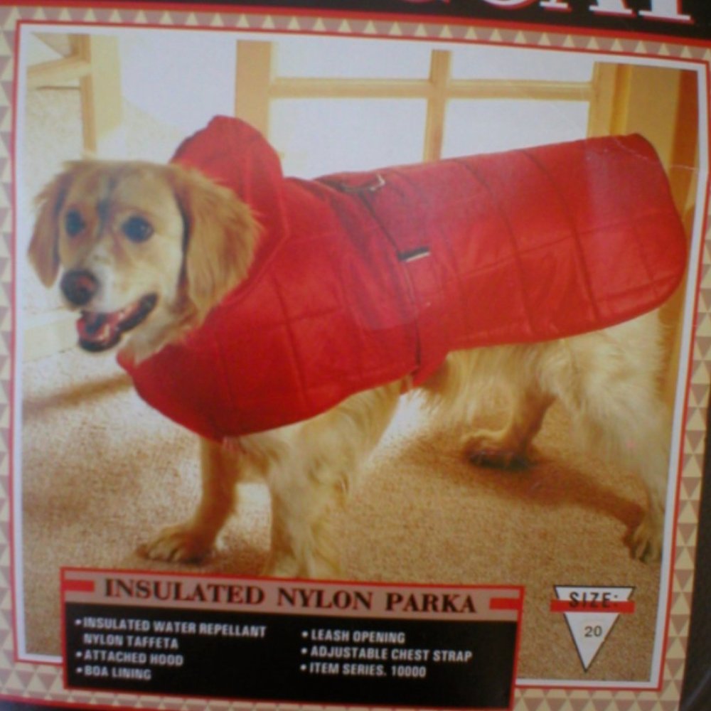 Doggiduds Red Insulated Nylon Parka Dog Coat NEW‎
